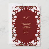 濃い背景の花枠 招待状 (裏面)