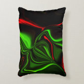 濃い背景の赤と緑の曲線 アクセントクッション (正面(垂直))