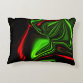 濃い背景の赤と緑の曲線 アクセントクッション (裏面)