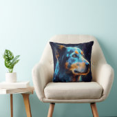 濃い背景を持つ青いヒーラー クッション (椅子)