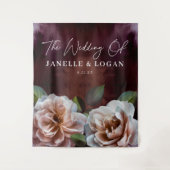 濃い背景+ムーディ素朴フローラ結婚の背景 タペストリー (正面)