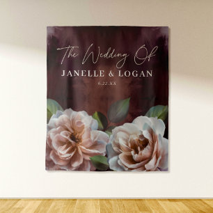 濃い背景+ムーディ素朴フローラ結婚の背景 タペストリー