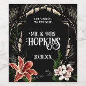 濃い色とムーディーズのカスタムウェディングワインラベル ワインラベル (シングルラベル)