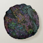 濃い色のテクスチャ、腐食または破壊されたスポンジ ラウンドクッション (裏面)