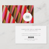 濃い色エレガントの濃いピンクのロゴ 名刺 (正面/裏面)