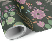 濃い花柄 ラッピングペーパー (ロールコーナー)