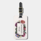 濃い花模様 ラゲッジタグ (正面縦)