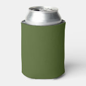 濃い苔緑の無地 缶クーラー (缶正面)