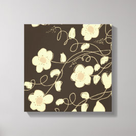 濃い茶色とクリーム キャンバスプリント