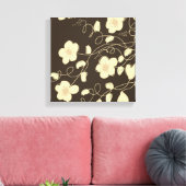 濃い茶色とクリーム キャンバスプリント (インサイチュ (リビング))