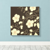 濃い茶色とクリーム キャンバスプリント (インサイチュ (ウッドフロア))