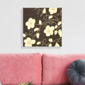 濃い茶色とクリーム キャンバスプリント (インサイチュ (リビング))