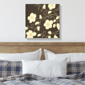 濃い茶色とクリーム キャンバスプリント (インサイチュ (寝室))