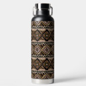 濃い茶色と黒い泥のインスパイア布 ウォーターボトル (正面)