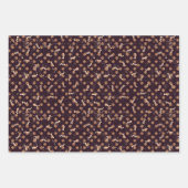 濃い茶色のクリスマスカラー ラッピングペーパーシート (正面3)