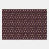 濃い茶色のクリスマスカラー ラッピングペーパーシート (正面2)