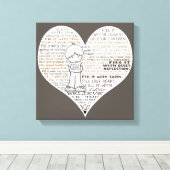 濃い茶色のハートを塗る キャンバスプリント (インサイチュ (ウッドフロア))