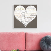 濃い茶色のハートを塗る キャンバスプリント (インサイチュ (リビング))