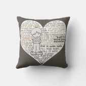 濃い茶色のハートを塗る クッション (裏面)