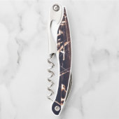 濃い茶色のパターン抽象芸術 ソムリエナイフ (正面)