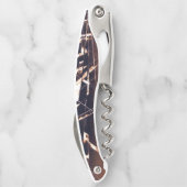 濃い茶色のパターン抽象芸術 ソムリエナイフ (裏面)