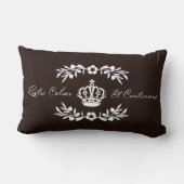 濃い茶色のフランスの白のス保クリットがCalmオン運になる ランバークッション (裏面)