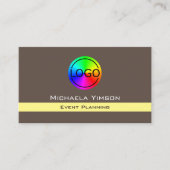 濃い茶色のライトイエロー、ロゴ付きプロフェッショナル 名刺 (正面)