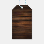 濃い茶色の木のテクスチャパターン ギフトタグ (正面)