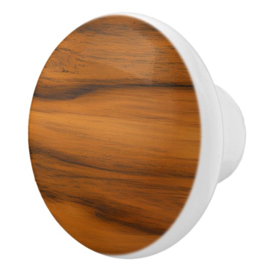 濃い茶色の木のテクスチャプリント セラミックノブ (右)