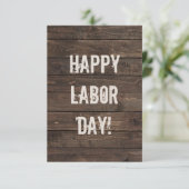 濃い茶色の木フェイク板 Happy Labor Day! カード (スタンド正面)