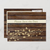 濃い茶色の木日付保存 案内ポストカード (正面/裏面)