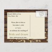 濃い茶色の木日付保存 案内ポストカード (裏面)