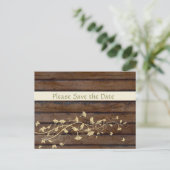 濃い茶色の木日付保存 案内ポストカード (スタンド正面)