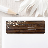 濃い茶色の木材住所 シール (インサイチュ)