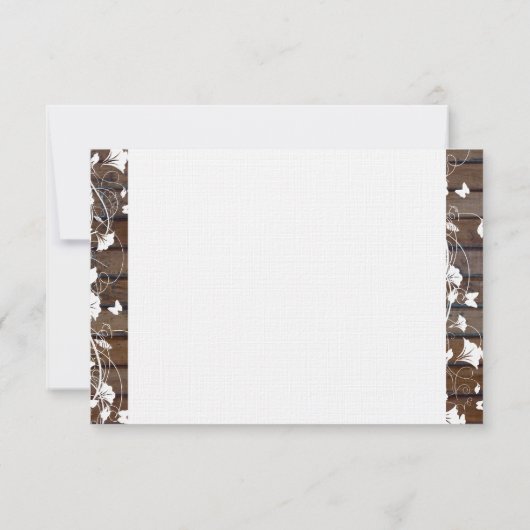 濃い茶色の木目が白く見えるフローラサンキューカード サンキューカード (裏面)