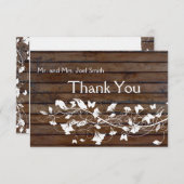 濃い茶色の木目が白く見えるフローラサンキューカード サンキューカード (正面/裏面)