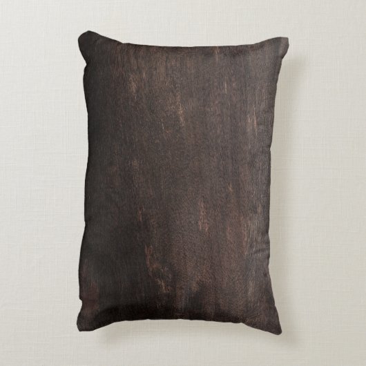 濃い茶色の木製アクセント枕 アクセントクッション (裏面(縦))