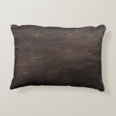 濃い茶色の木製アクセント枕 アクセントクッション (裏面)