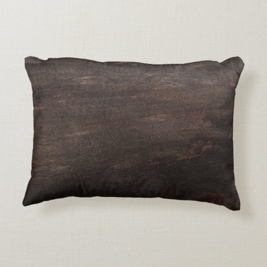 濃い茶色の木製アクセント枕 アクセントクッション (裏面)