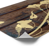 濃い茶色の木製座席表 ポスター (角)