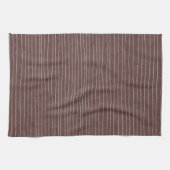 濃い茶色の淡い色のストライプ キッチンタオル (横)