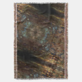 濃い茶色の灰色の青 スローブランケット (正面縦)