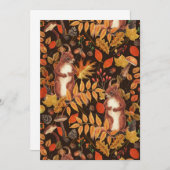 濃い茶色の秋のリスとフローラ (正面/裏面)