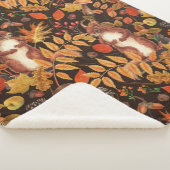 濃い茶色の秋のリスとフローラ シェルパブランケット (3/4)