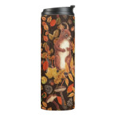 濃い茶色の秋のリスとフローラ タンブラー (回転左)