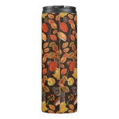 濃い茶色の秋のリスとフローラ タンブラー (裏面)