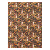 濃い茶色の秋のリスとフローラ テーブルクロス (正面)