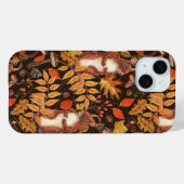 濃い茶色の秋のリスとフローラ Case-Mate iPhoneケース (裏面 (横))