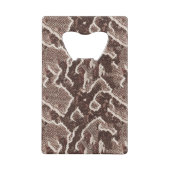 濃い茶色の蛇の皮 クレジットカード栓抜き (裏面)