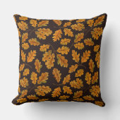 濃い茶色の離れ秋のオーク材 クッション (正面)